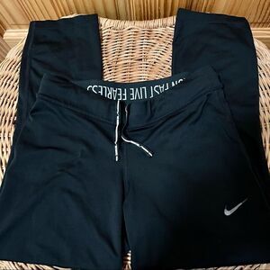 Nike Run Fast Run Fearless black drawstring waist copped running pants XS